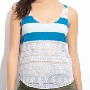 EUC We The Free Striped Lace Tank Top Free People size XS